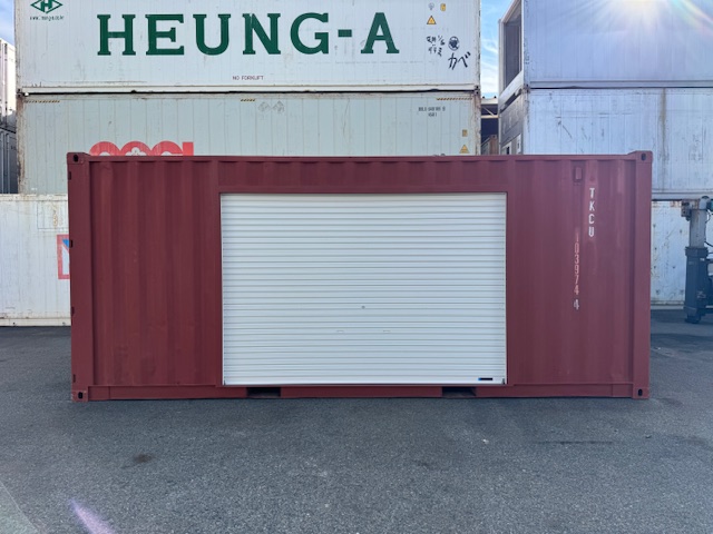 【神戸】中古20FT ドライスチールコンテナ 右パネル3mシャッター付き TKCU1039744