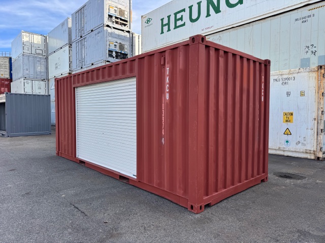 【神戸】中古20FT ドライスチールコンテナ 右パネル3mシャッター付き TKCU1039744