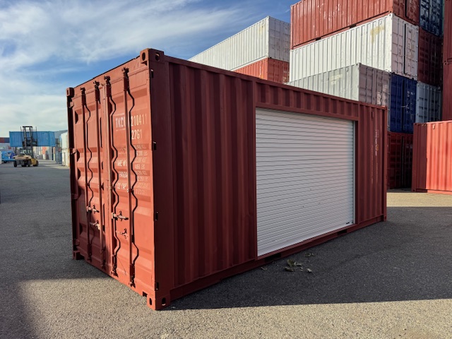 【神戸】中古20FT ドライスチールコンテナ 右パネル3mシャッター付き TKCU2104118