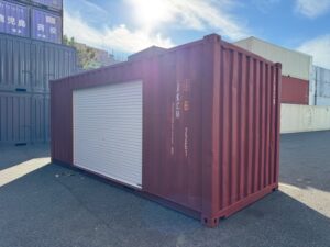 【神戸】中古20FT ドライスチールコンテナ 右パネル3mシャッター付き TKCU2104118