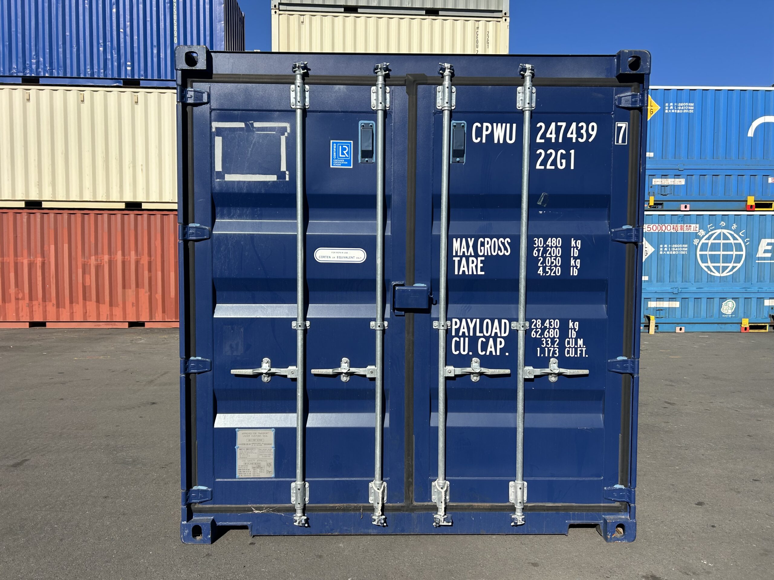 【横浜】美品新古20ftドライスチールコンテナ 2024年製　CPWU2474397