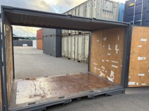 【福岡】中古12ftドライスチールコンテナ（グレー塗装済み）　※複数台在庫有り！