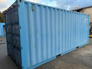 【福岡】中古20ftドライスチールコンテナ（左パネル3mシャッター）　TKCU1400489