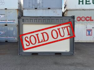 【神戸】中古12FT ドライスチールコンテナ シャッター付き、グレー塗装　TKCU962029