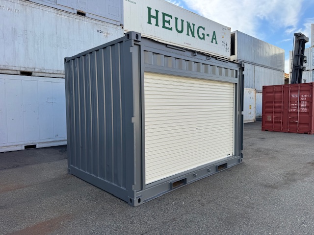 【神戸】中古12FT ドライスチールコンテナ シャッター付き、グレー塗装　3台在庫あり！