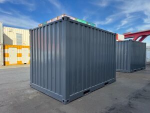 【神戸】中古12FT ドライスチールコンテナ シャッター付き、グレー塗装　TKCU962029