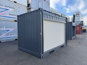 【神戸】中古12FT ドライスチールコンテナ シャッター付き、グレー塗装　3台在庫あり！