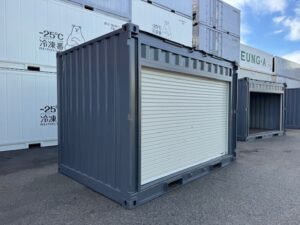 【神戸】中古12FT ドライスチールコンテナ シャッター付き、グレー塗装　3台在庫あり！