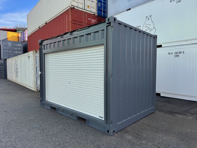 【神戸】中古12FT ドライスチールコンテナ シャッター付き、グレー塗装　3台在庫あり！