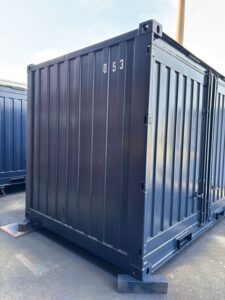 【沖縄】中古12FTドライスチールコンテナ　No.053　紺色塗装済み