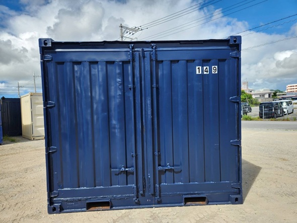 【沖縄】中古10FTドライスチールコンテナ　TKCU149　外装紺色塗装済み