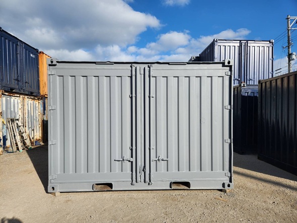 【沖縄】中古12FTドライスチールコンテナ　No.673　グレー錆止め塗装済み