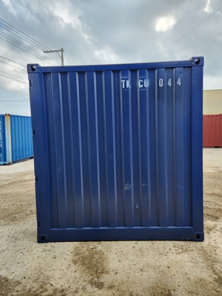 【沖縄】中古10FTドライスチールコンテナ　TKCU044　外装紺色塗装済み