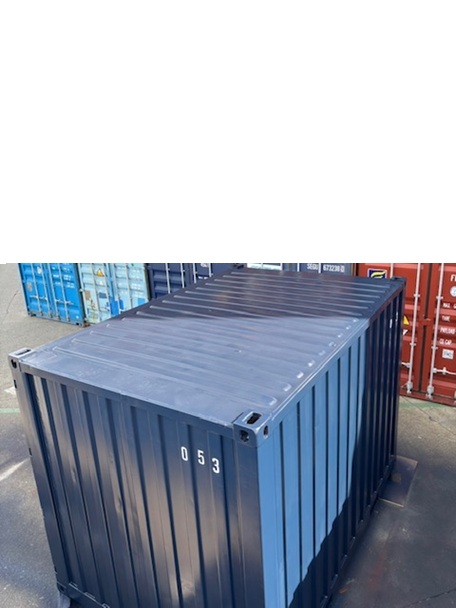 【沖縄】中古12FTドライスチールコンテナ　No.053　紺色塗装済み