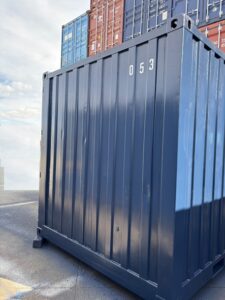 【沖縄】中古12FTドライスチールコンテナ　No.053　紺色塗装済み