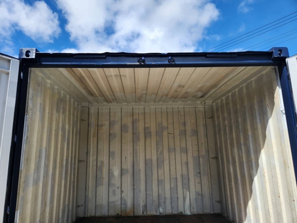 【沖縄】中古10FTドライスチールコンテナ　TKCU149　外装紺色塗装済み