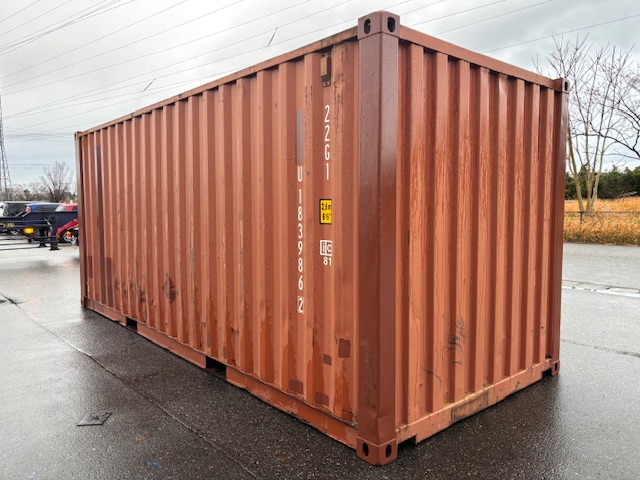 【北陸】中古20ft ドライスチールコンテナ（未塗装）