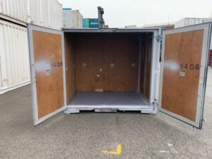 【神戸】中古6FT ドライスチールコンテナ（波板タイプ、L面ドア）TKCU9408