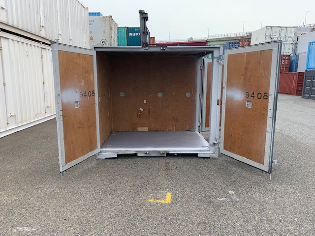 【神戸】中古6FT ドライスチールコンテナ（波板タイプ、L面ドア）TKCU9408