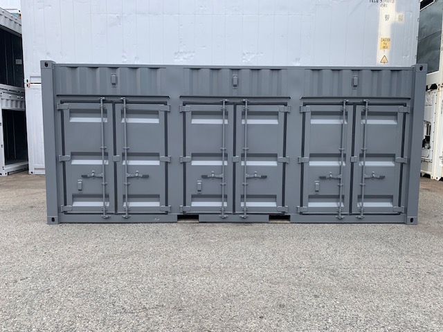 中古20ftレンタルボックス 3ドア仕様　グレー塗装済み NO.1203223