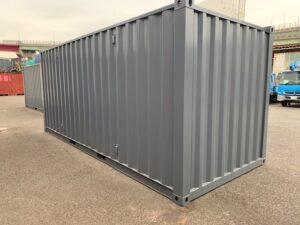 中古20ftレンタルボックス 2ドア仕様(バイク用）　グレー塗装済み NO.2012162