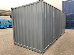 中古20ftレンタルボックス 2ドア仕様(バイク用）　グレー塗装済み NO.2012162