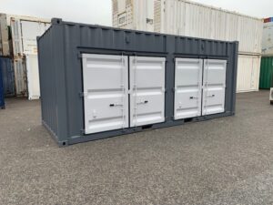 中古20ftレンタルボックス 2ドア仕様　グレー塗装済み NO.2011932