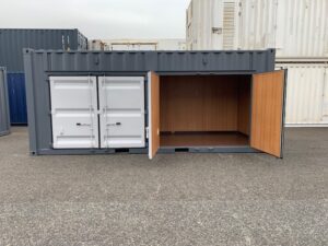 中古20ftレンタルボックス 2ドア仕様　グレー塗装済み NO.2011932