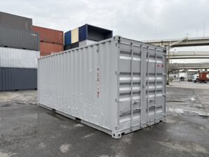 【北陸】中古20ft ドライスチールコンテナ　3mシャッター付き　グレー塗装