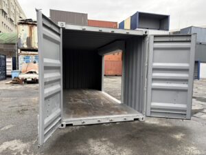 【北陸】中古20ft ドライスチールコンテナ　3mシャッター付き　グレー塗装