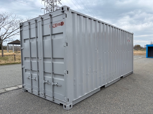 【北陸】中古20ft ドライスチールコンテナ　3mシャッター付き　グレー塗装