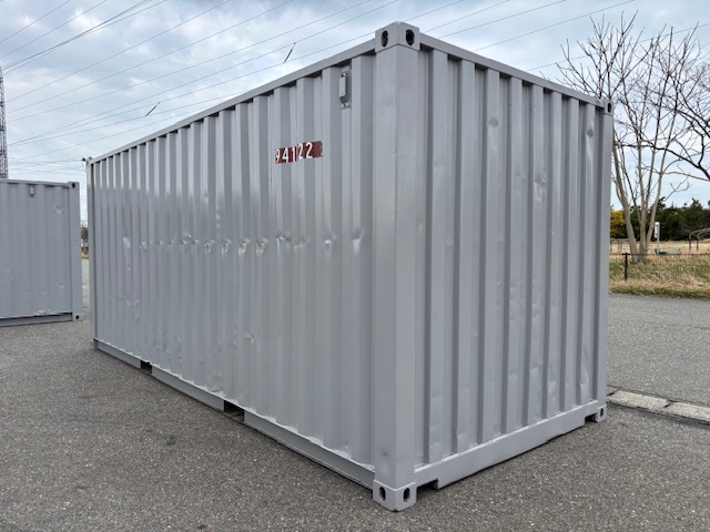 【北陸】中古20ft ドライスチールコンテナ　3mシャッター付き　グレー塗装