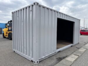 【北陸】中古20ft ドライスチールコンテナ　3mシャッター付き　グレー塗装