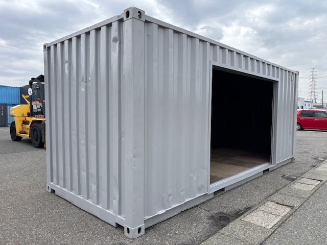 【北陸】中古20ft ドライスチールコンテナ　3mシャッター付き　グレー塗装