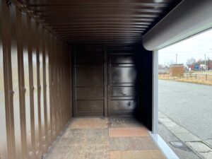 【北陸】中古20ft ドライスチールコンテナ　3mシャッター付き　グレー塗装