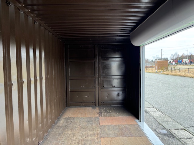 【北陸】中古20ft ドライスチールコンテナ　3mシャッター付き　グレー塗装