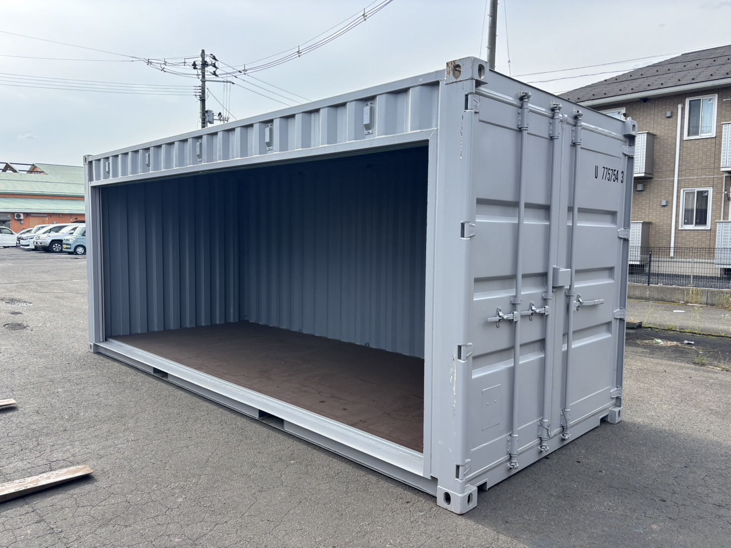 【東北】中古20ft　左パネルフルサイドシャッター付きコンテナ【U7757543】