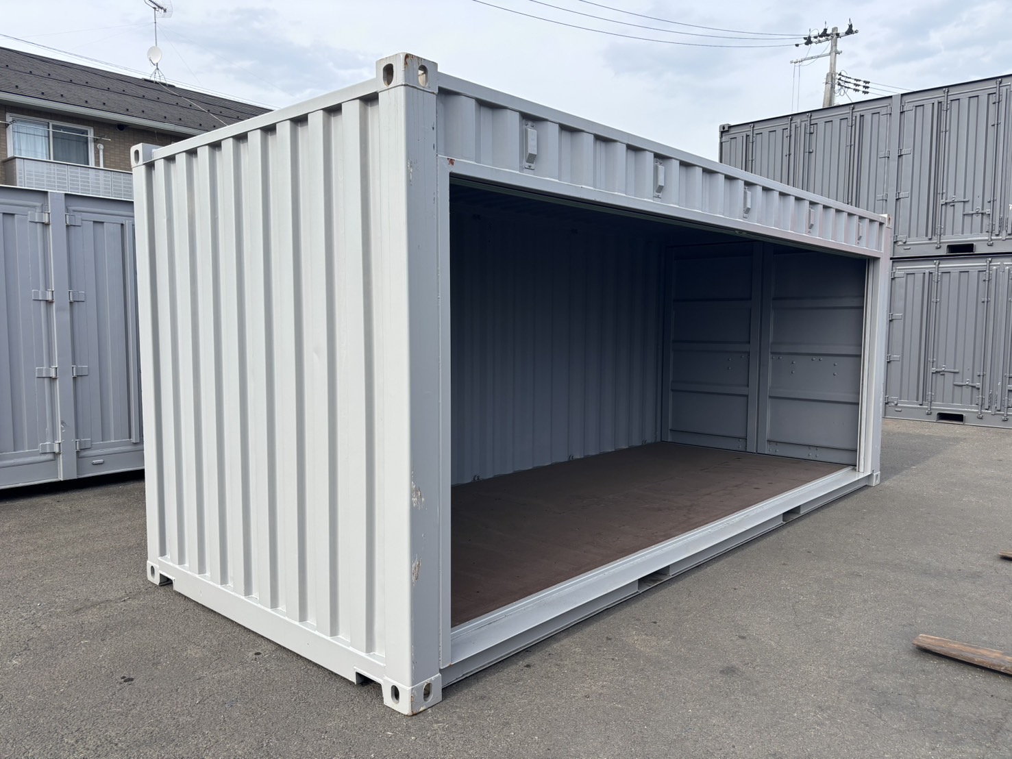 【東北】中古20ft　左パネルフルサイドシャッター付きコンテナ【U7757543】