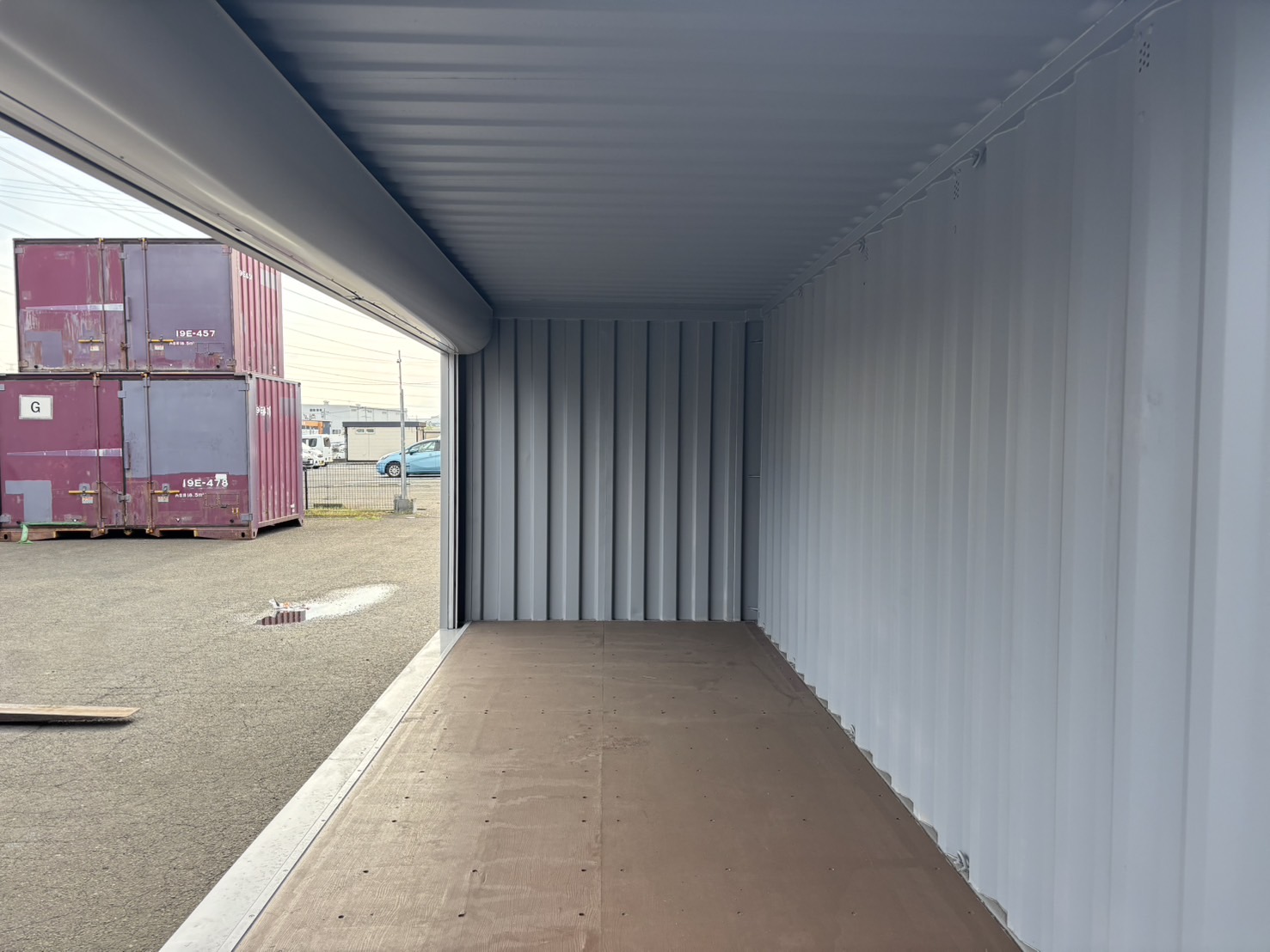 【東北】中古20ft　左パネルフルサイドシャッター付きコンテナ【U7757543】