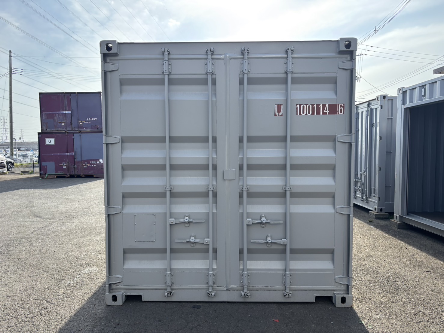 【東北】中古20ft　左パネル3mシャッター付きコンテナ【U1001146】