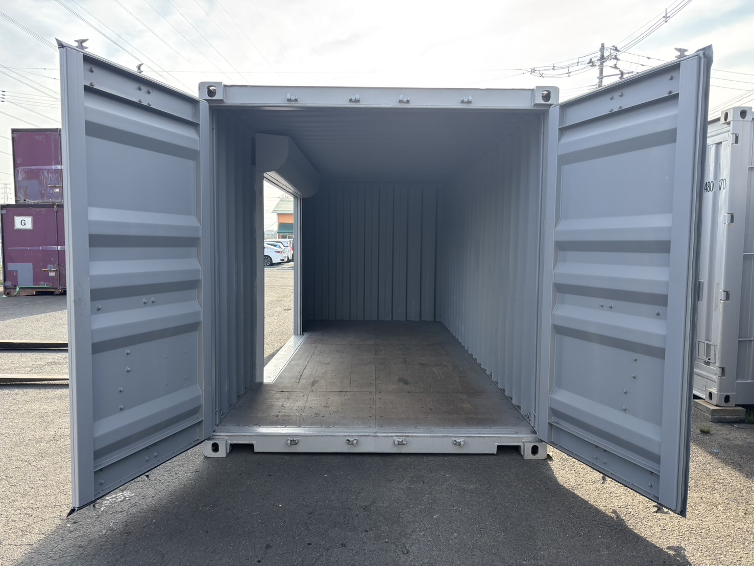 【東北】中古20ft　左パネル3mシャッター付きコンテナ【U1001146】