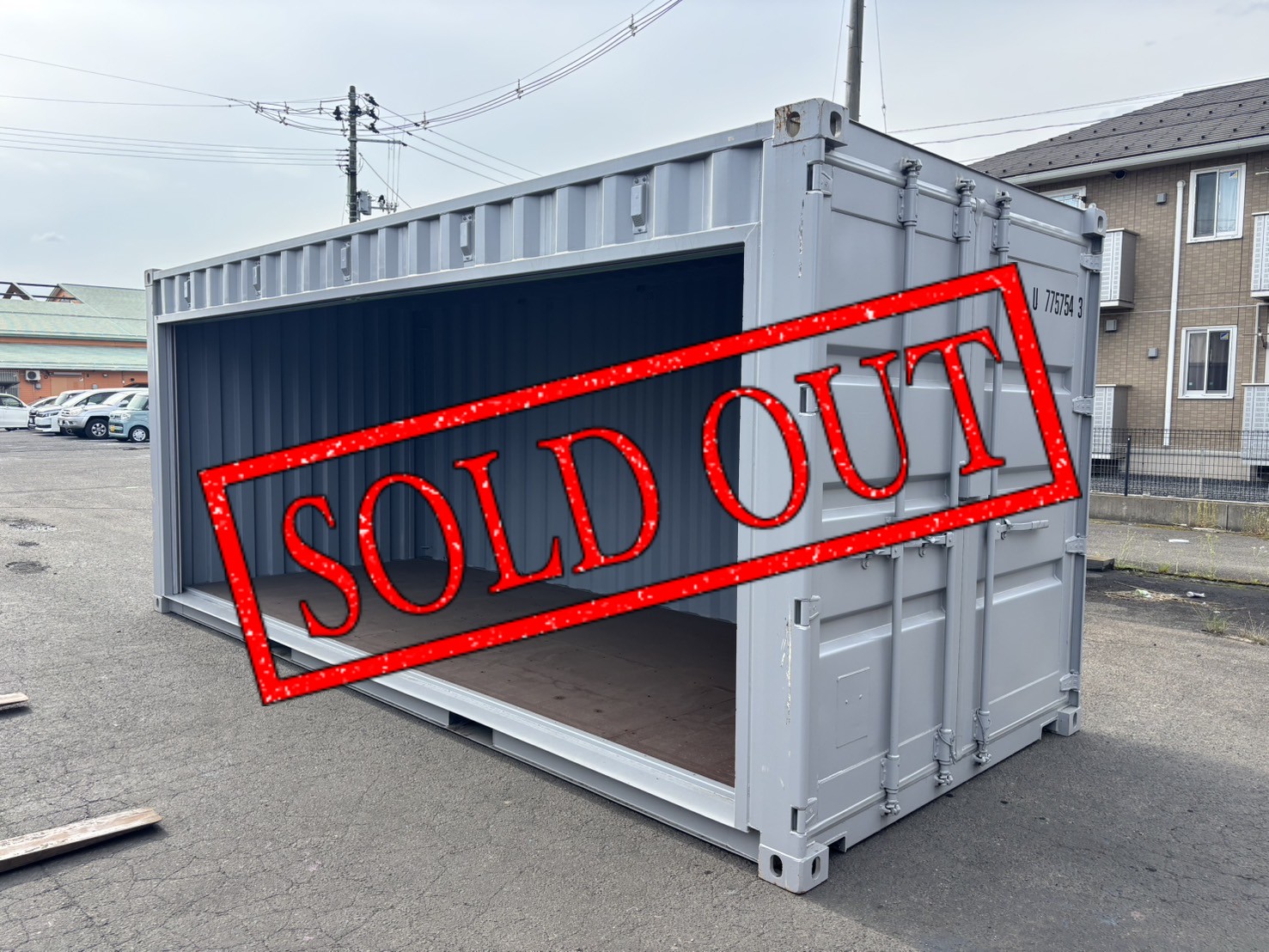 【東北】中古20ft　左パネルフルサイドシャッター付きコンテナ【U7757543】