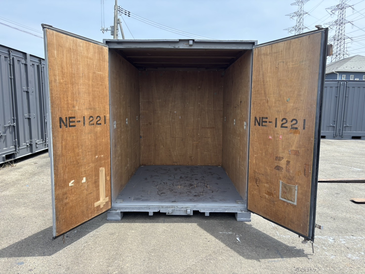 【東北】中古6ft　ドライスチールコンテナ（波板タイプ）【TKCU1221】