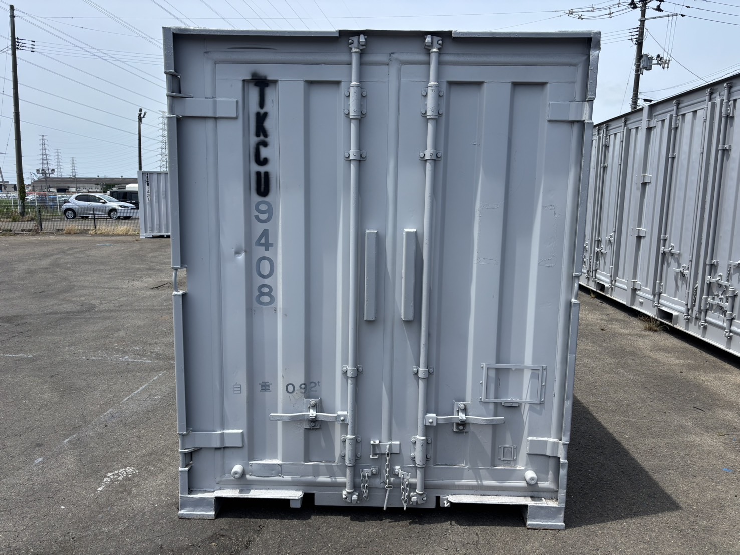 【東北】中古6ft　ドライスチールコンテナ　※L面扉仕様【TKCU9408】