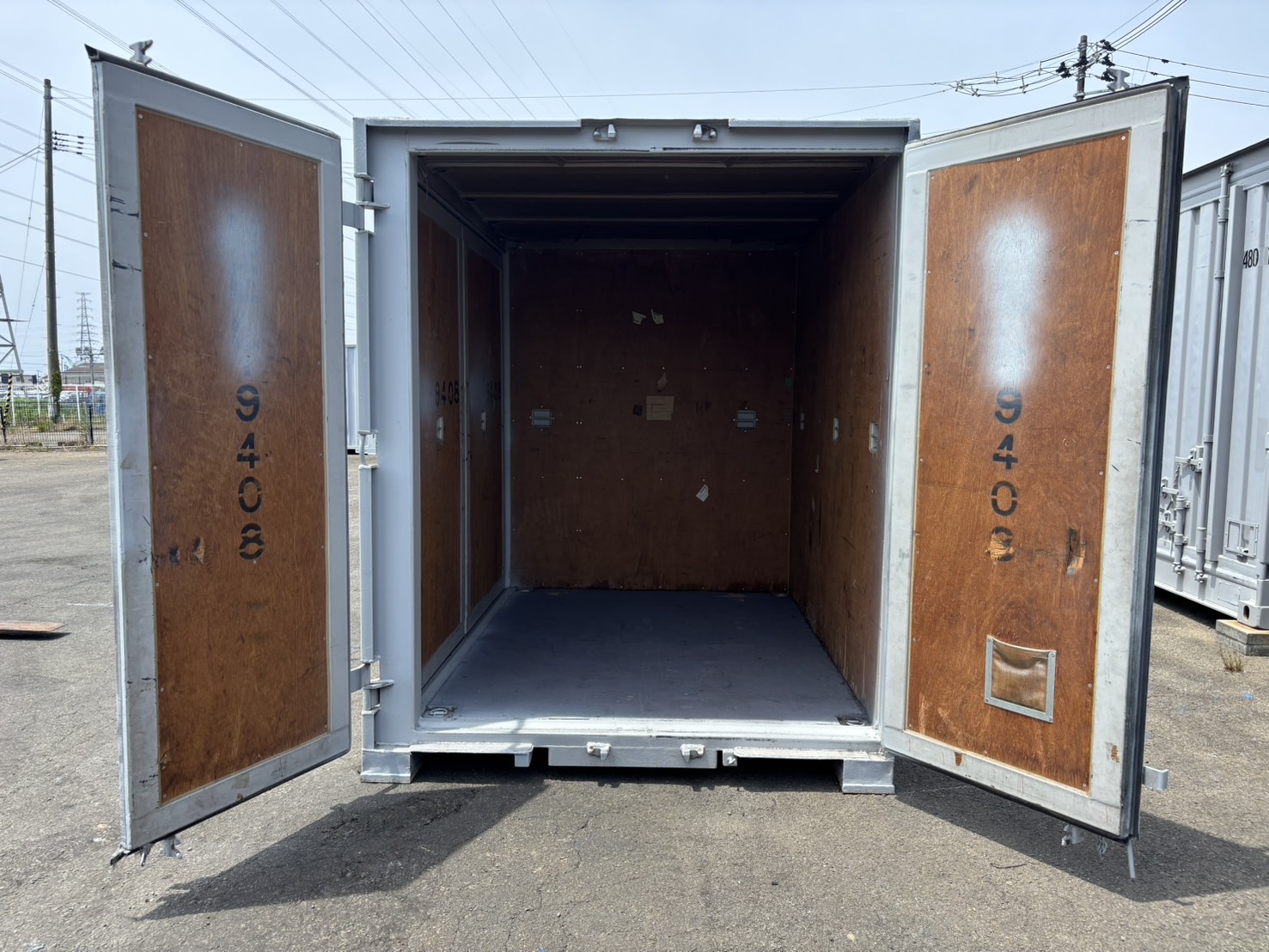 【東北】中古6ft　ドライスチールコンテナ　※L面扉仕様【TKCU9408】