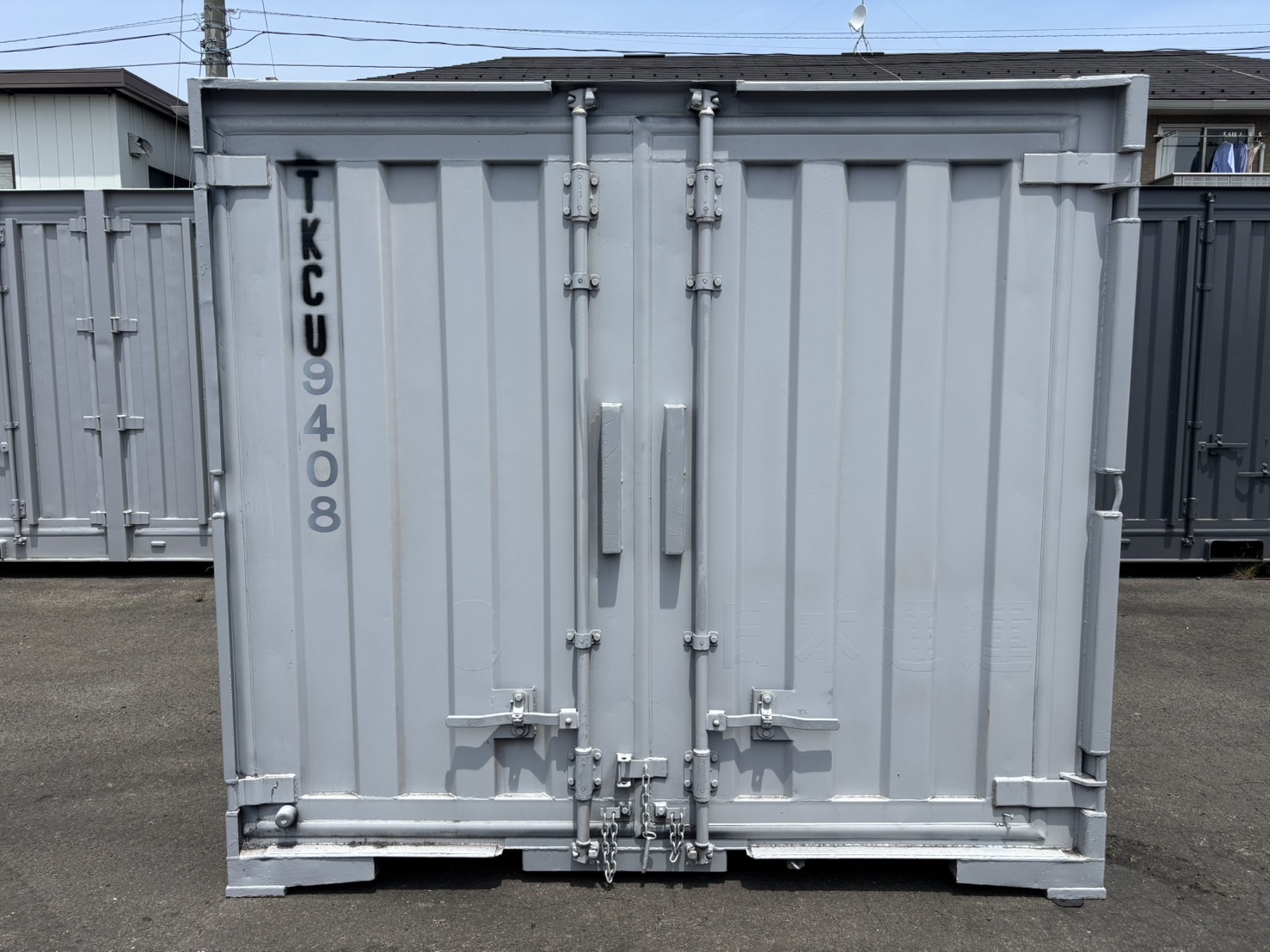 【東北】中古6ft　ドライスチールコンテナ　※L面扉仕様【TKCU9408】