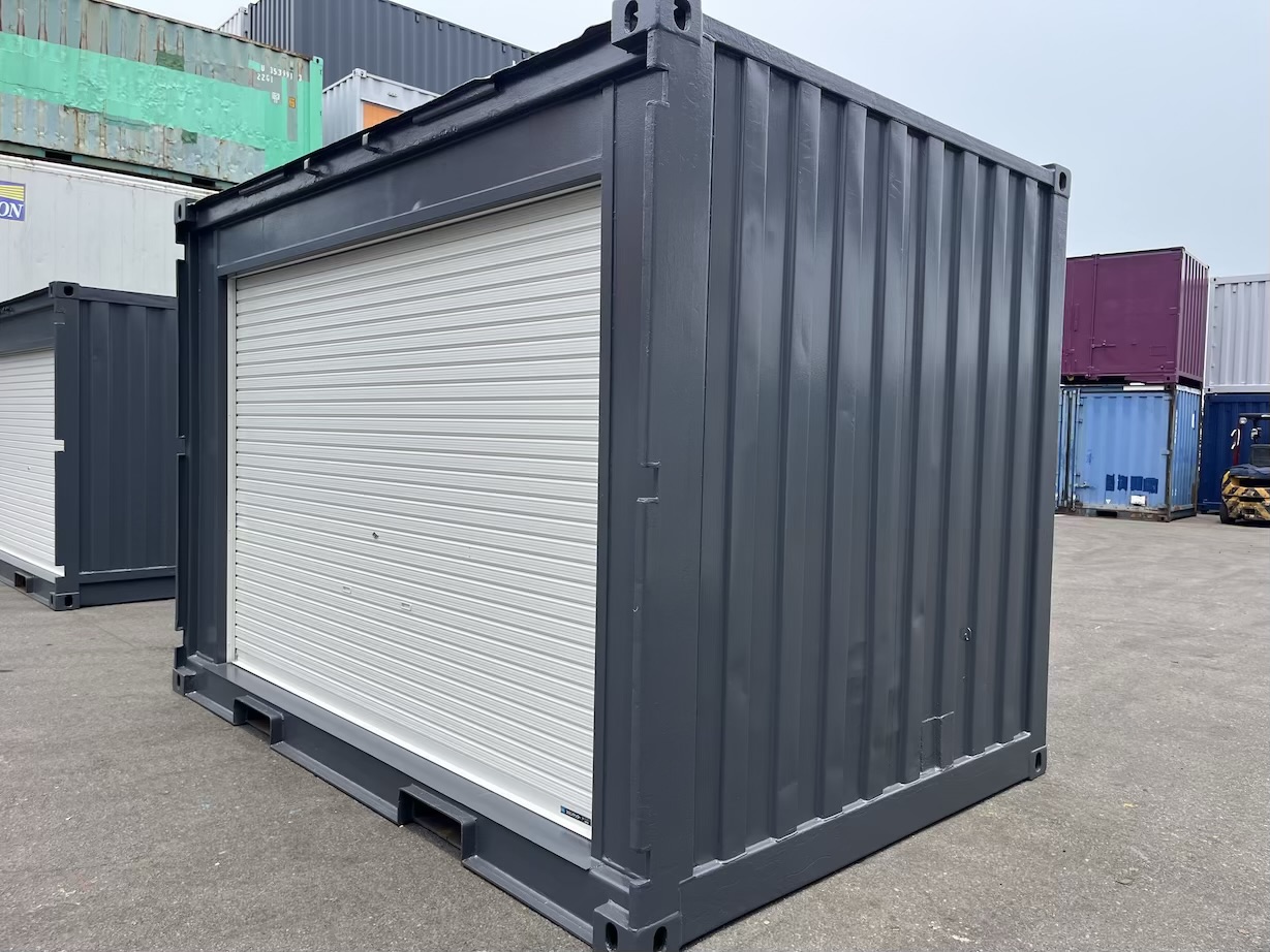 【横浜】中古12FTドライスチールコンテナ　外装塗装、ドア面シャッター付き(U962052)